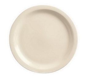 Kingsman White 10.5 Inch Narrow Rim Cream White Plate 12 Per Pack - 1 Per Case