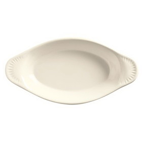 World Tableware Bedrock Ovenware 12 Oz Oval Welsh Rarebit 10" - Cream White, 24 Each, 1 per case