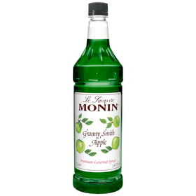 Monin Granny Smith Apple Syrup, 1 Liter, 4 per case