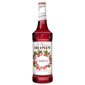 Monin Cranberry Flavor Syrup Glass, 750 Milileter, 12 per case
