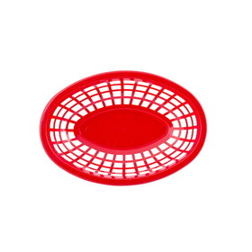 Tablecraft 7.75 Inch X 5.5 Inch Oval Red Basket, 36 Each, 1 per case