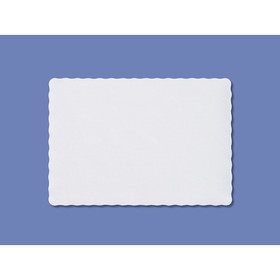 Smith Lee 9.5" X 13.5" White, Embossed, Scalloped Edge Paper Placemat, 1000 Each, 1 per case
