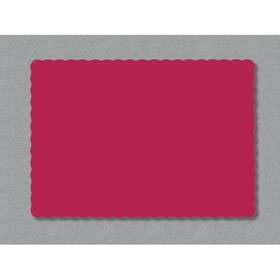 Smith Lee 9.5" X 13.5" Red, Scallop Edge, Value Paper Placemat, 1000 Each, 1 per case