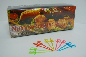 Goldmax Assorted Neon Sword Pick, 1000 Count, 10 per case
