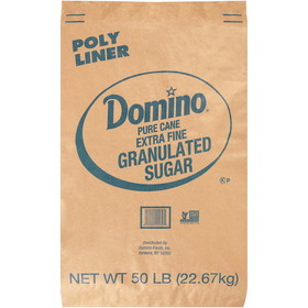 Domino Sugar Extra Fine Granulated Sugar, 50 Pounds, 1 per case