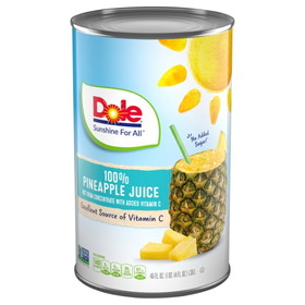 Dole Pineapple Juice, 46 Ounces, 12 per case
