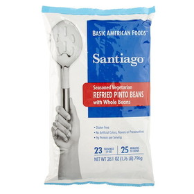 Baf Santiago??&#189; Refried Beans Santiago Seasoned Vegetarian, 28.1 Ounces, 6 per case