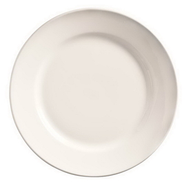 Porcelana Rolled Edge 9.75 Inch Bright White Wide Rim Plate 24 Per Pack - 1 Per Case