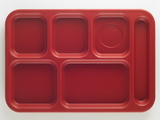 Cambro Penny Saver-Co-Polmer 10 Inch X 14.5 Inch School Compartment Cranberry Tray 24 Per Pack - 1 Per Case