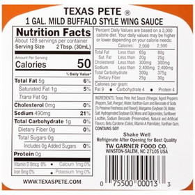 Texas Pete Mild Chicken Wing Sauce 1 Gallon - 4 Per Case