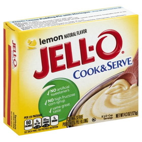 Jell-O Lemon Pudding &amp; Pie Filling, 4.3 Ounces, 24 per case