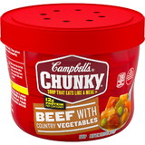 Campbell'S Chunky Beef With Vegetable Microwaveable Soup 15.25 Ounce Bowl - 8 Per Case