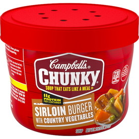 Campbell's Chunky Sirloin Beef With Country Vegetable Microwaveable Soup, 15.25 Ounces, 8 per case