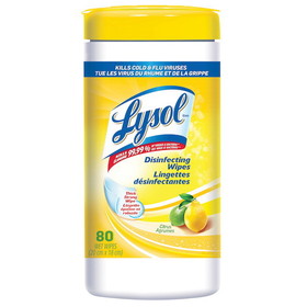 Lysol Cleaner Sanitizing Wipes Citrus Scent, 80 Each, 6 per case