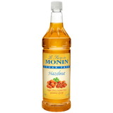 Monin Sugar-Free Hazelnut Syrup 1 Liter Bottle - 4 Per Case