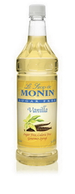 Monin Vanilla Sugar Free Syrup, Kosher, 1 Liter, 4 per case