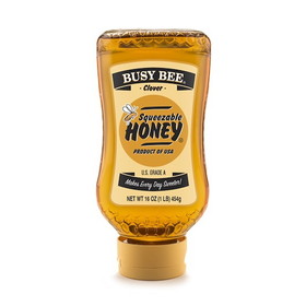 Busy Bee Honey Clover Squeeze Bottle, 16 Ounces, 12 per case