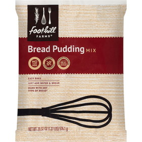 Foothill Farms Gluten Free No Trans Fat Add Bread &amp; Bake Bread Pudding Dessert Mix, 20.32 Ounces, 8 per case