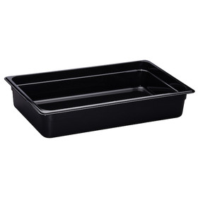 Cambro Camwear 12.75 Inch X 20.875 Inch X 4 Inch 13.7 Quart Full Size Black Food Pan, 1 Each, 1 per case