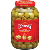 Lindsay Stuffed Olives Queen Imported 80/90, 84 Ounces, 4 per case