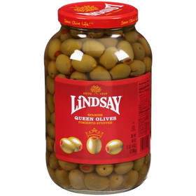 Lindsay Stuffed Olives Queen Imported 100/120, 84 Ounces, 4 per case