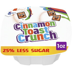 Cinnamon Toast Crunch 25% Less Sugar Whole Wheat Rice With Cinnamon Cereal Bowl Pack, 1 Ounce, 96 Per Case