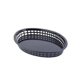 Tablecraft 12.75 Inch X 9.5 Inch X 1.5 Inch Jumbo Platter Oval Black Plastic Basket, 36 Each, 1 per case