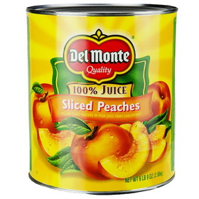 Del Monte In Pear Juice Sliced Yellow Cling Peaches #10 Can - 6 Per Case