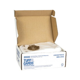 Tuffgards 5.5 Inch X 5.5 Inch High Density Clear Saddle Printed Cookie Bag, 2000 Each, 2000 Per Box, 1 Per Case