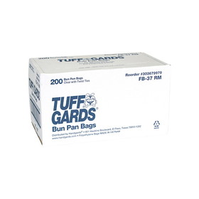 Tuffgards High Density Roll Pack With Twist Tie Closure 27 Inch X 37 Inch Clear Flat Bun Pan Bag, 200 Each, 1 per case