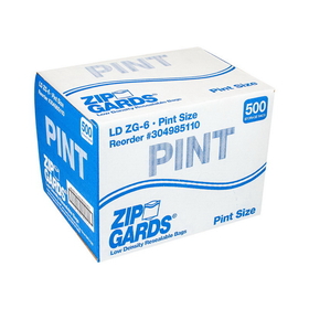 Zipgards Low Density Recloseable Pint Clear Flat Stack Storage Bag, 500 Each, 500 per box, 1 per case