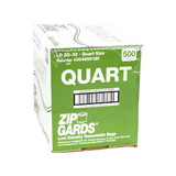 Handgards Zipgards Low Density Recloseable 7 Inch X 8 Inch Quart Storage Bag 500 Per Pack - 1 Per Case