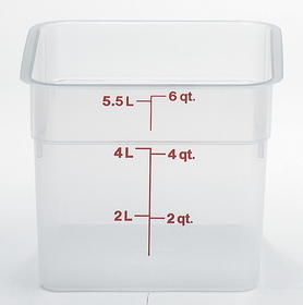 Container Square 6 Quart Translucent 6-1 Each