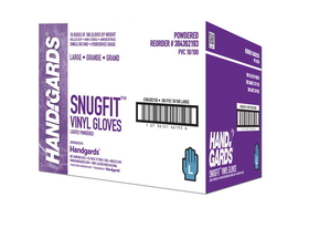 Handgards Snugfit Lightly Powdered Large Vinyl Glove, 100 Each, 100 per box, 10 per case