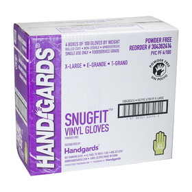 Handgards Snugfit Powder Free Extra Large Vinyl Glove, 100 Each, 4 per case