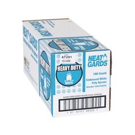 Neatgards Heavy Duty Embossed White Poly Apron, 100 Each, 1 per case