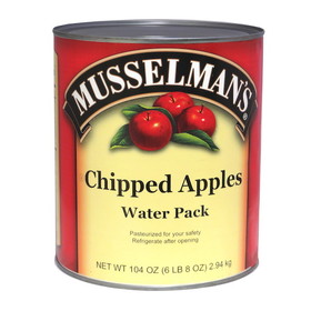 Musselman'S Chipped Apples Water Pack 104 Ounce Cans - 6 Per Case
