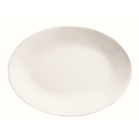 World Tableware Porcelana Coupe Rolled Edge Oval Platter 13.5" X 10" - Bright White, 12 Each, 1 per case