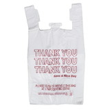 Spectrum 11.5 Inch X 6.5 Inch X 21 Inch 12 Microns Thank You White T-Shirt Bag, 1000 Count