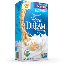 Dream Imagine Non Dairy Enriched Organic Original Rice Dream, 64 Ounces, 8 per case