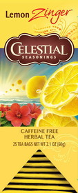 Celestial Seasonings Herb Tea Lemon Zinger, 25 Each, 6 per case