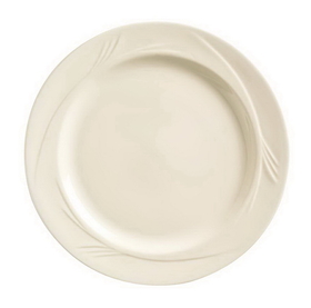 Endurance 10.25 Inch Cream White Medium Rim Plate 12 Per Pack - 1 Per Case