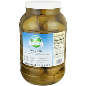 Bay Valley 18-21 Count Whole Dill Pickles 1 Gallon Per Pack - 4 Per Case