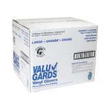 Valugards Vinyl Blue Powder Free Large Glove 100 Per Box - 10 Boxes Per Case