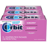 Orbit Mint Bubble Gum 14 Pieces - 12 Per Pack - 12 Packs Per Case
