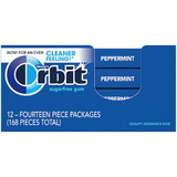 Orbit Sugar Free Peppermint Gum, 14 Piece, 12 per case