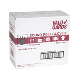 Valugards Clear Poly One Size Fits All Glove 500 Per Box - 4 Boxes Per Case