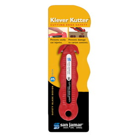 San Jamar Klever Kutter Red 3 Pack Retail Peggable Blister Card Box Opener, 3 Each, 1 per case