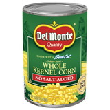 Del Monte 2001421 Del Monte Golden Sweet No Salt Added Whole Kernel Corn 15.25 ounce Can - 24 Per Case