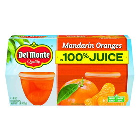 Del Monte Mandarin Orange Plastic Cup 4 Ounce, 16 Ounces, 6 per case